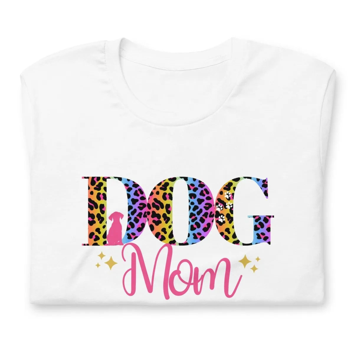 Dog Mom Leopard and Stars T-Shirt