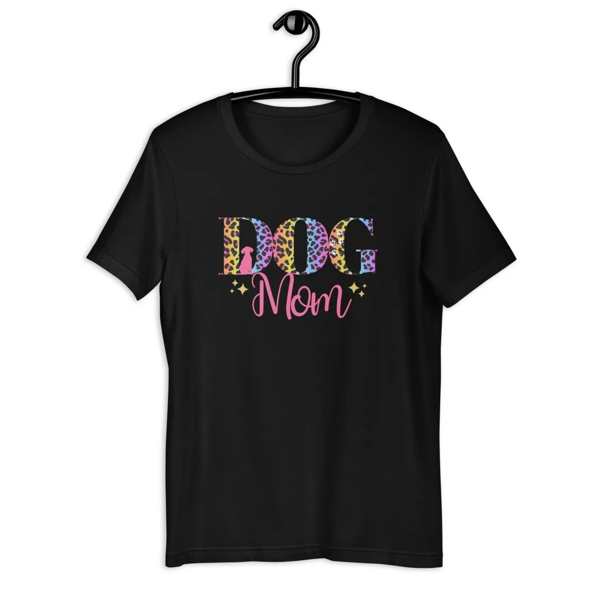 Dog Mom Leopard and Stars T-Shirt