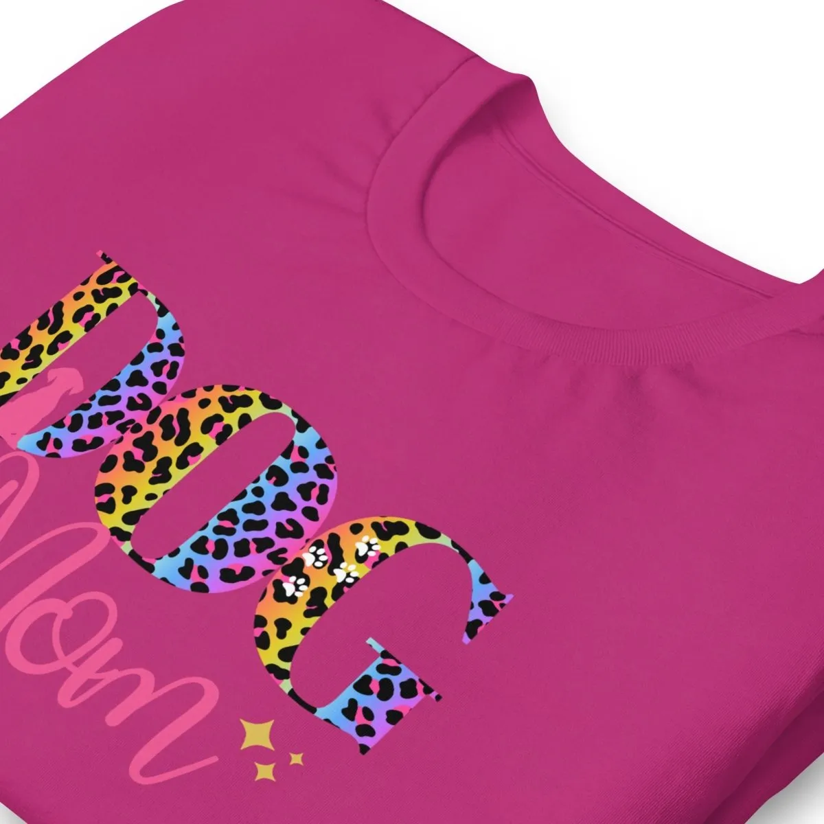 Dog Mom Leopard and Stars T-Shirt