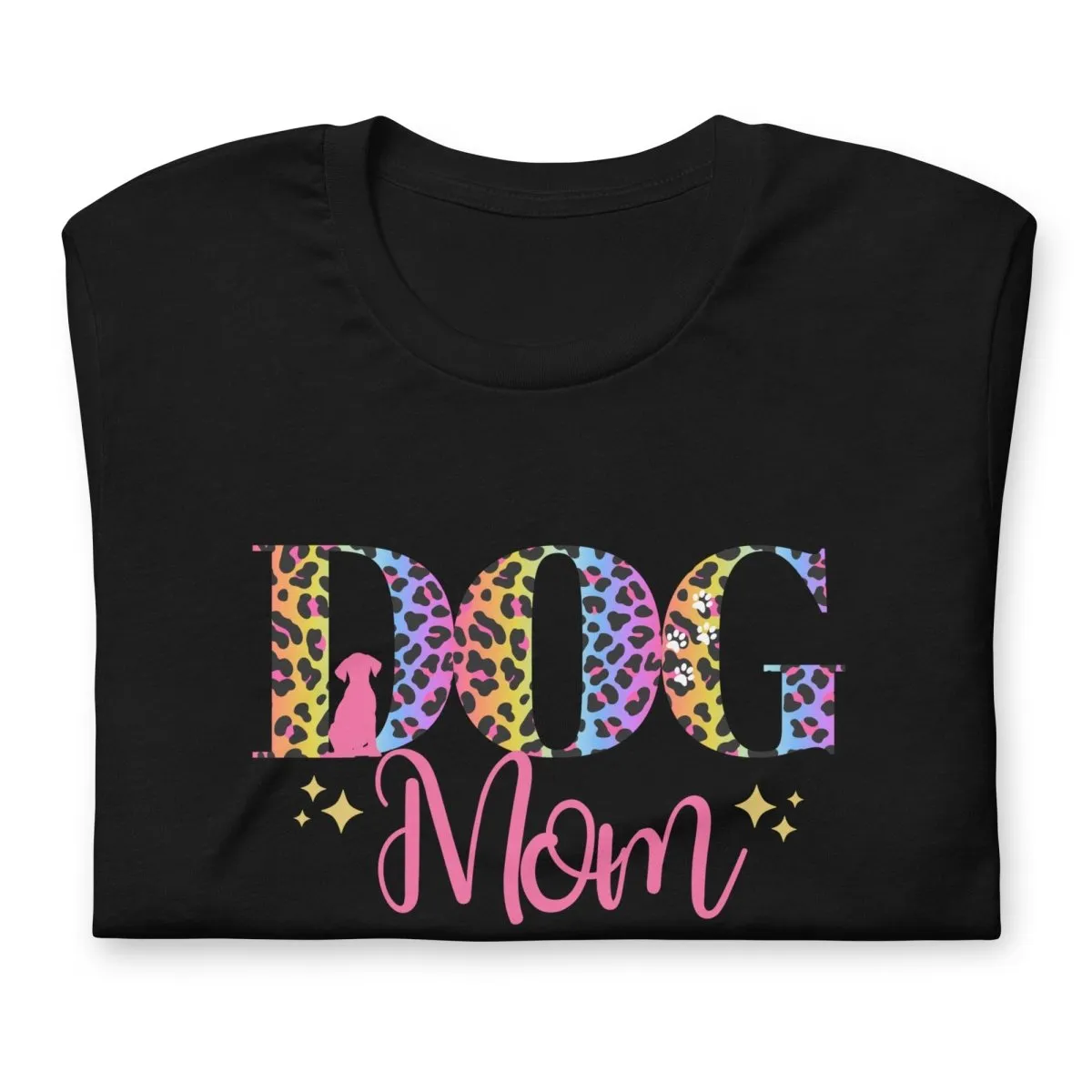 Dog Mom Leopard and Stars T-Shirt