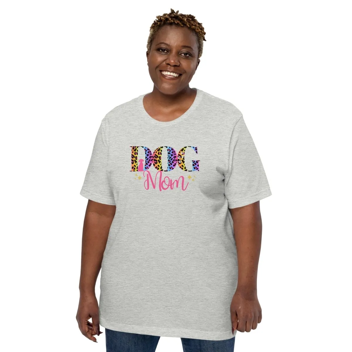 Dog Mom Leopard and Stars T-Shirt