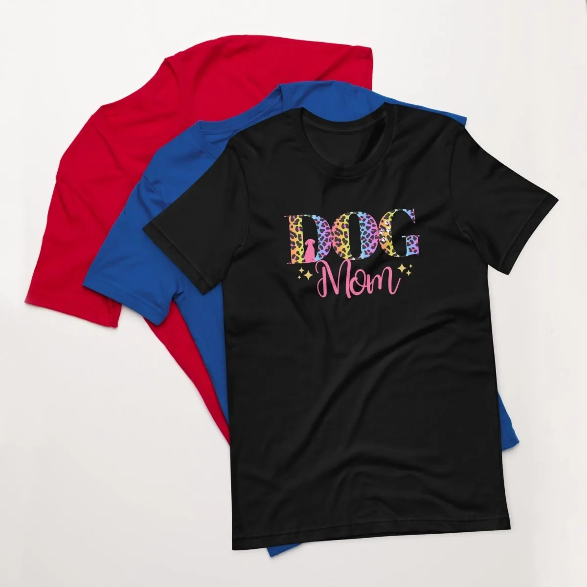 Dog Mom Leopard and Stars T-Shirt