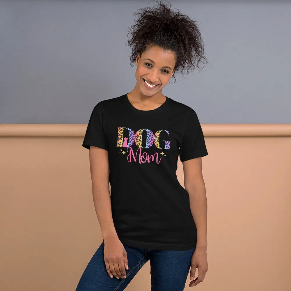 Dog Mom Leopard and Stars T-Shirt
