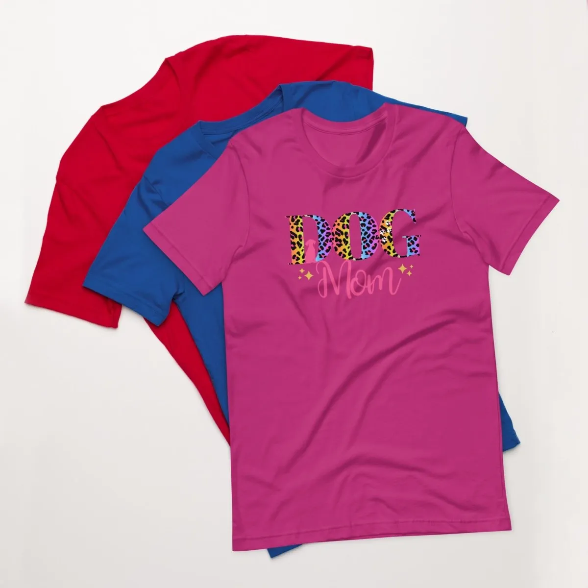Dog Mom Leopard and Stars T-Shirt