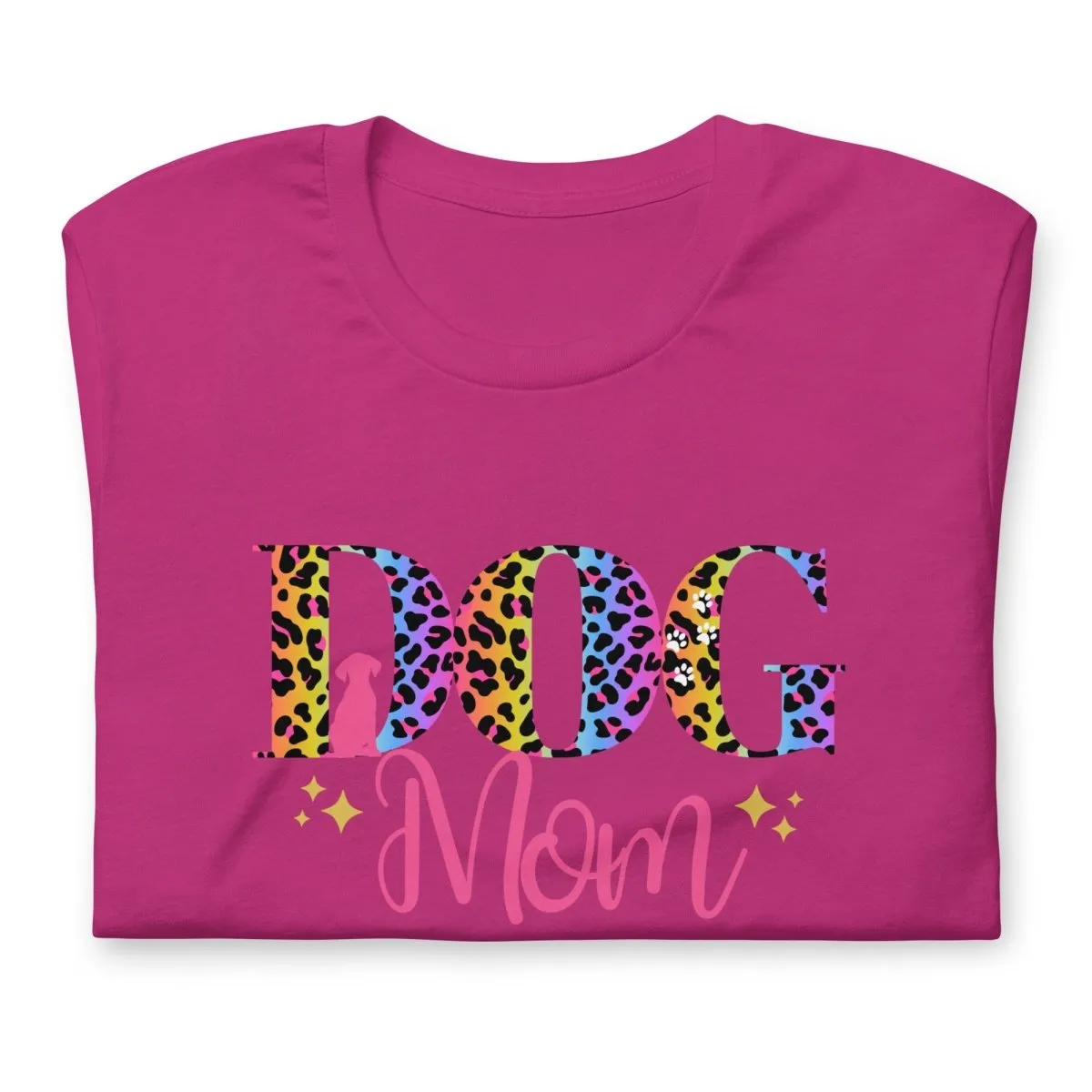 Dog Mom Leopard and Stars T-Shirt