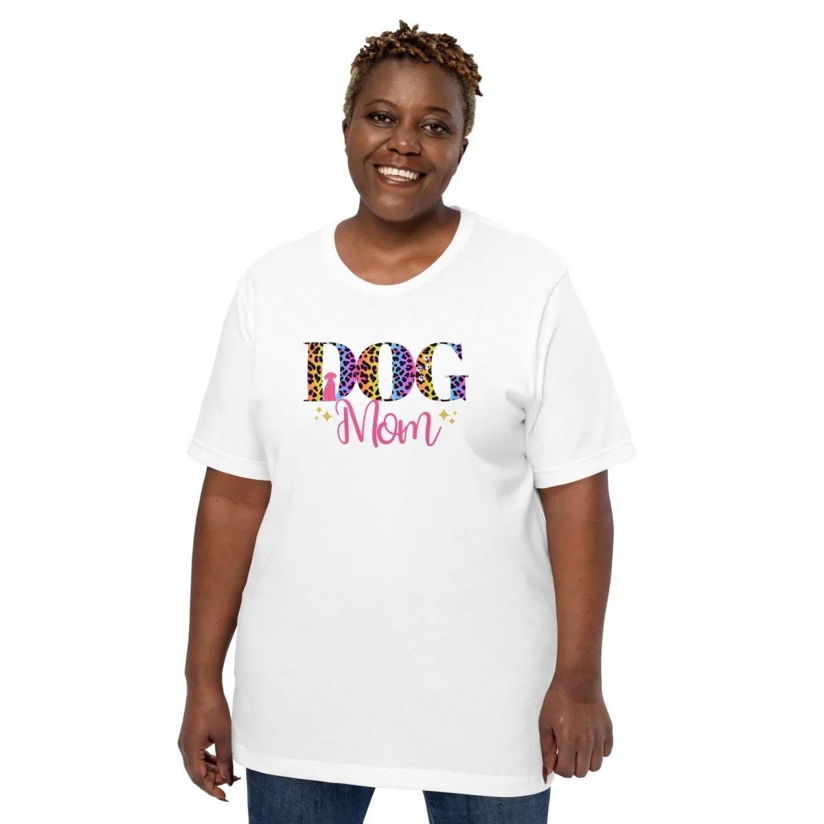 Dog Mom Leopard and Stars T-Shirt