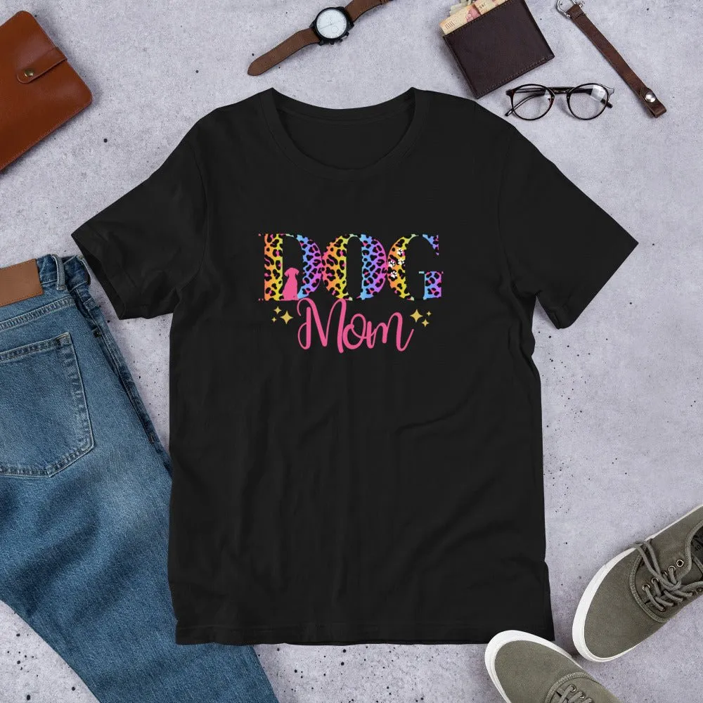 Dog Mom Leopard and Stars T-Shirt