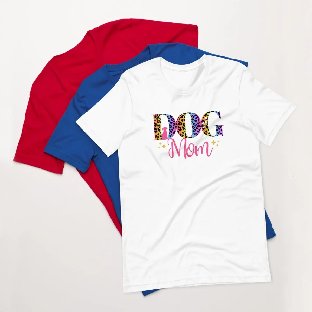 Dog Mom Leopard and Stars T-Shirt