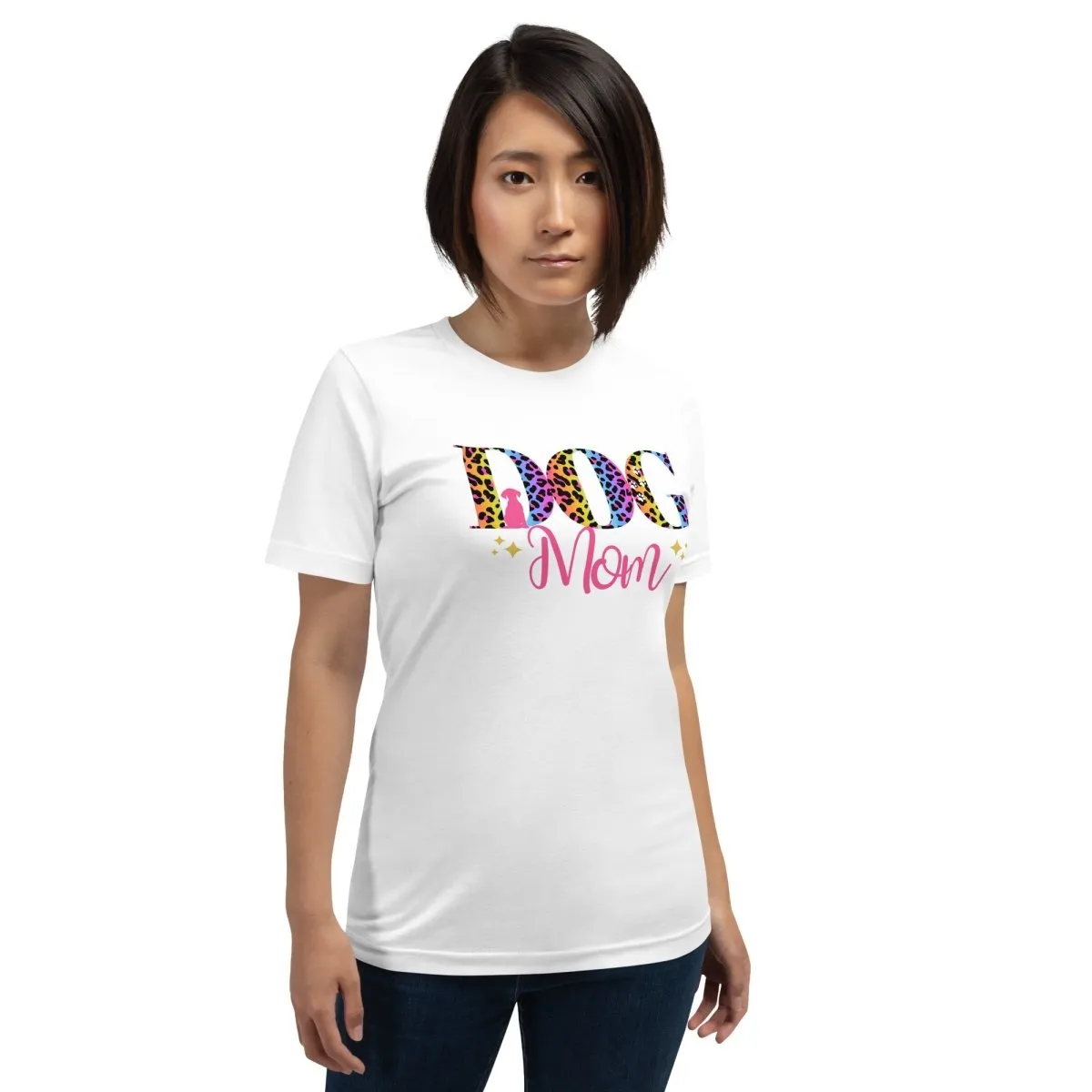 Dog Mom Leopard and Stars T-Shirt