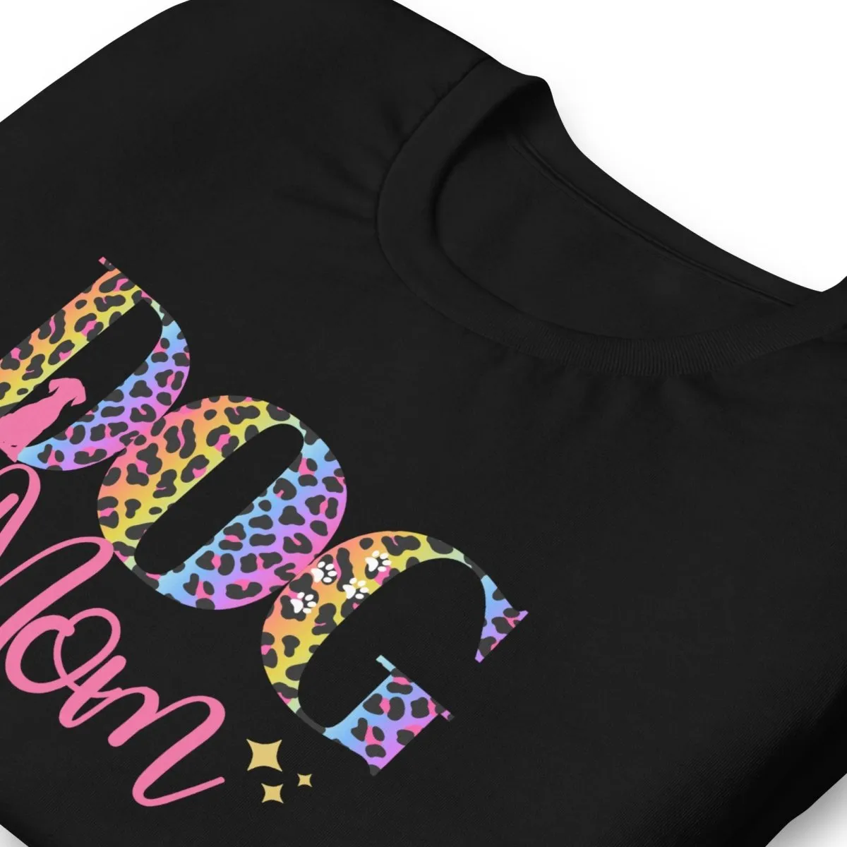 Dog Mom Leopard and Stars T-Shirt