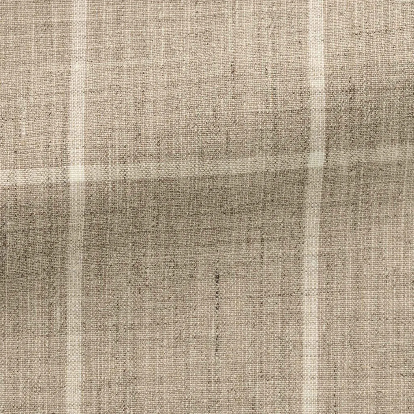 Drago Light Taupe Linen & Wool with Off White Windowpane