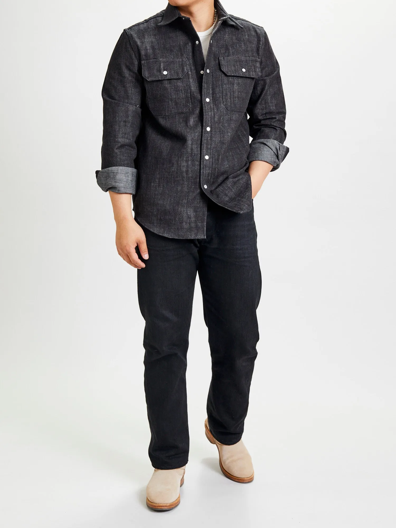 Drover Overshirt in Slate Denim