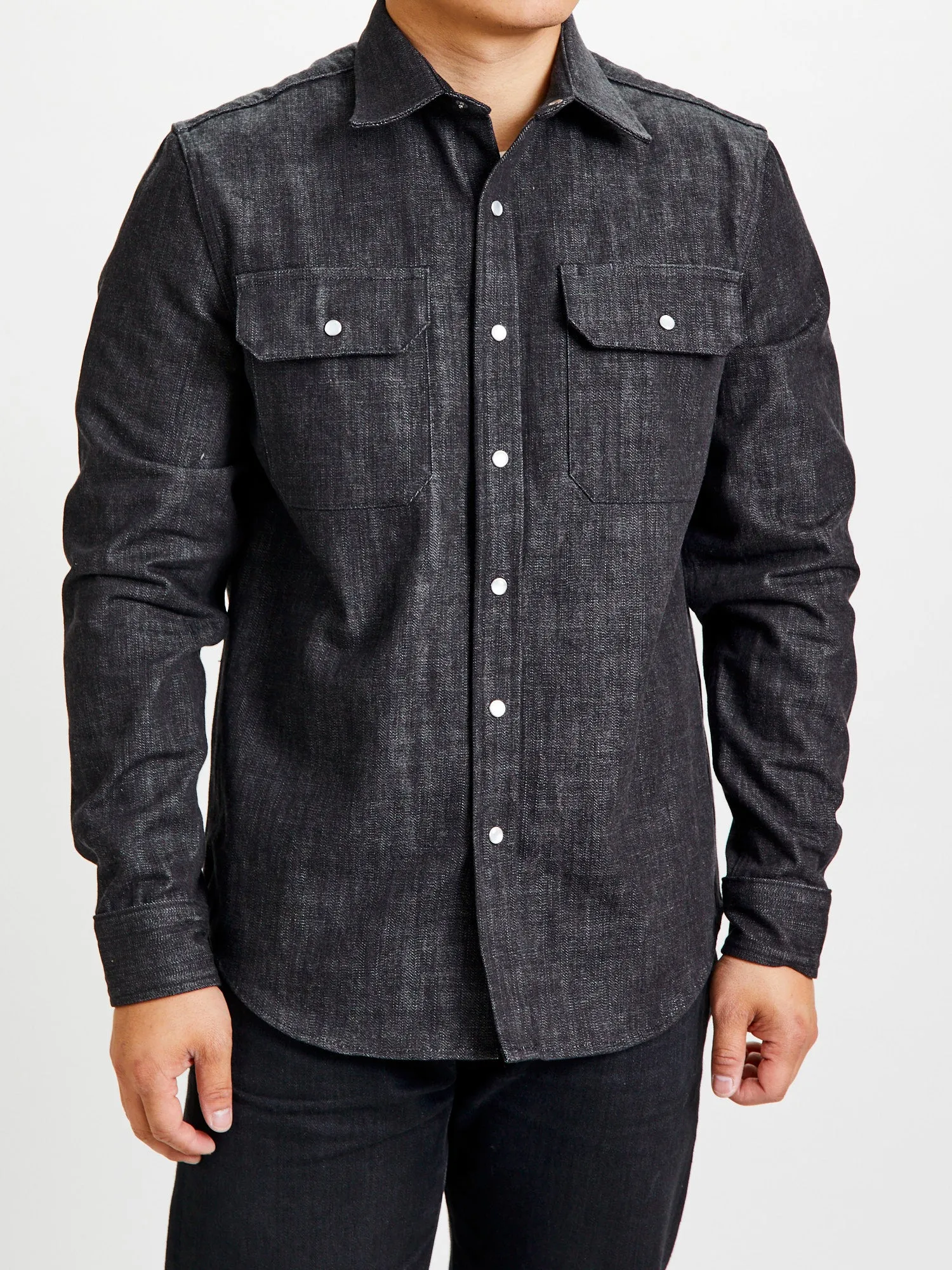 Drover Overshirt in Slate Denim