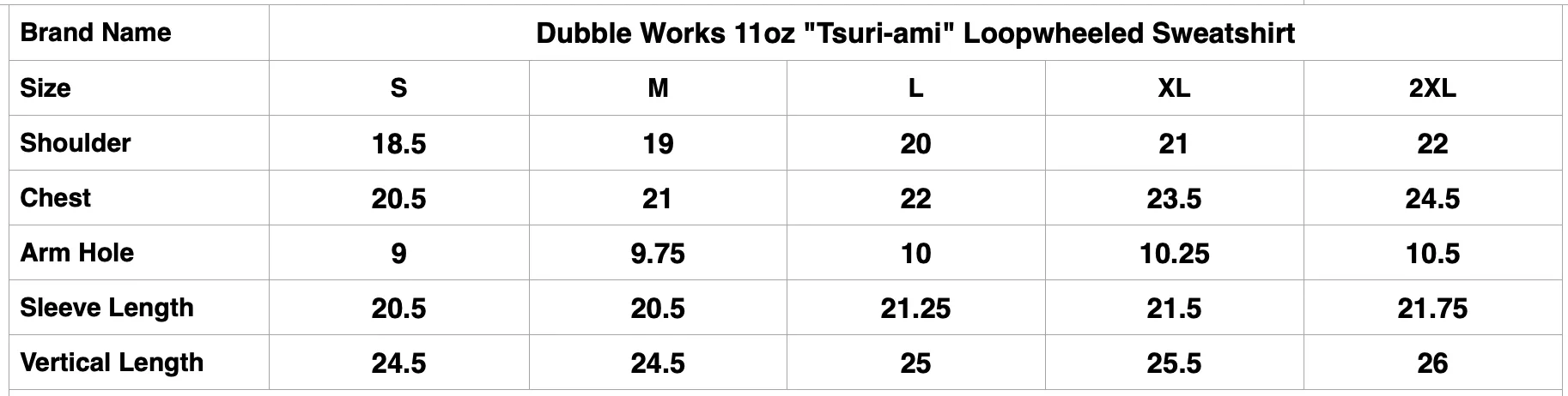 Dubble Works 11oz "Tsuri-ami" Loopwheeled Sweatshirt (Sumi Black)