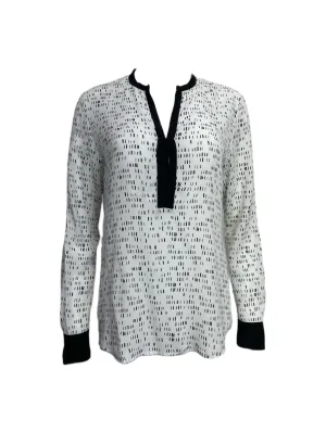 ECRU Women's Ivory Casual All Over Print Blouse #3115 S NWT