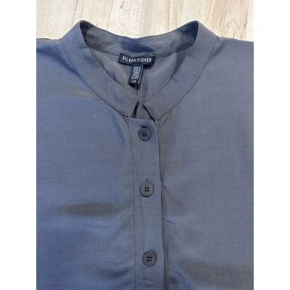 Eileen Fisher grey button blouse blazer