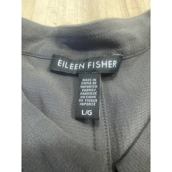 Eileen Fisher grey button blouse blazer
