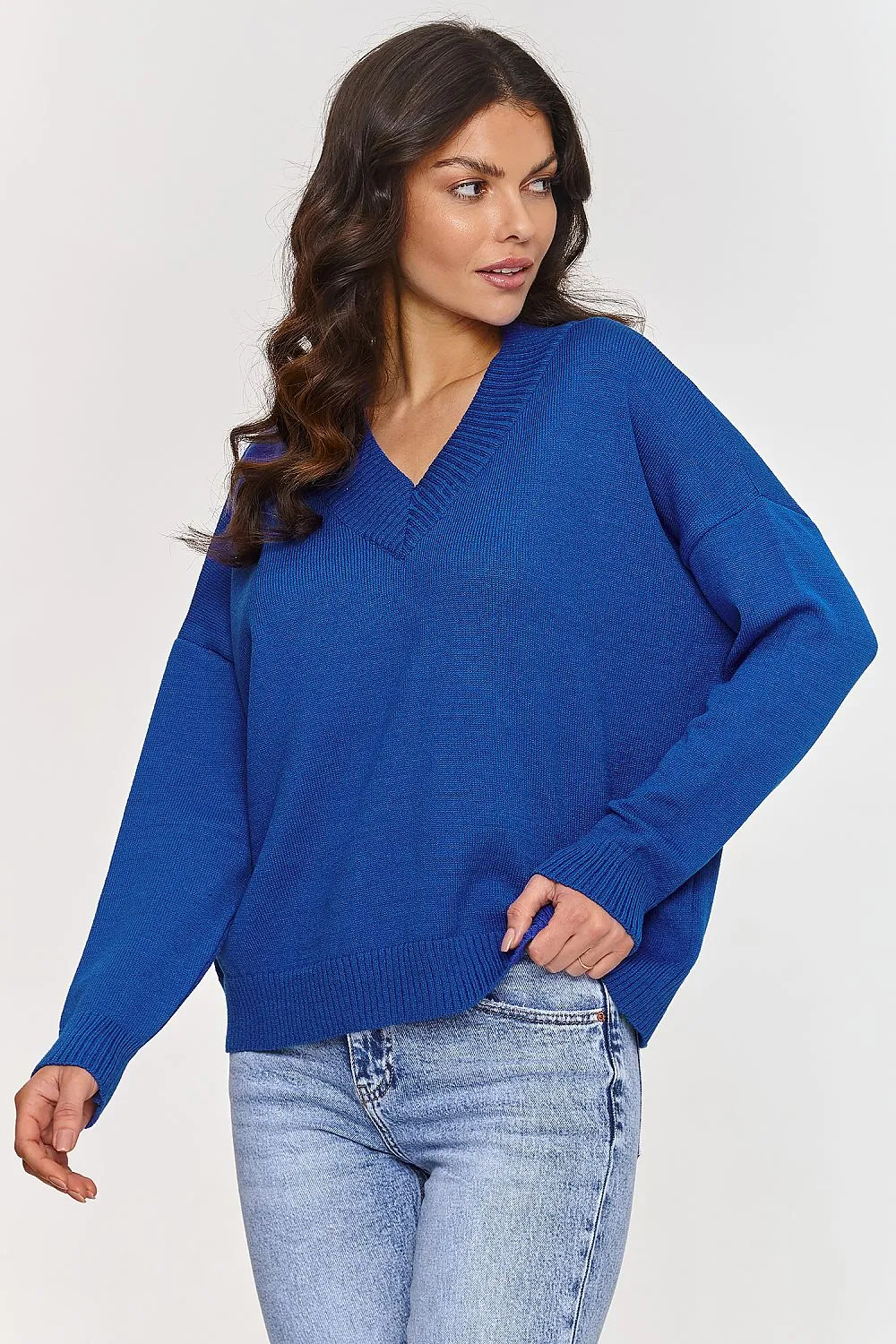 Elegant V-Neck Loose-Fit Sweater