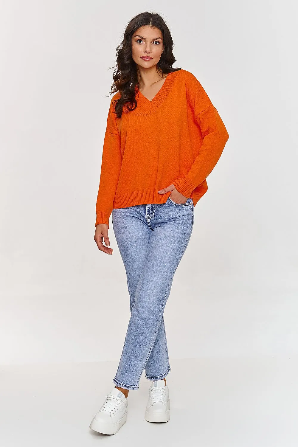 Elegant V-Neck Loose-Fit Sweater