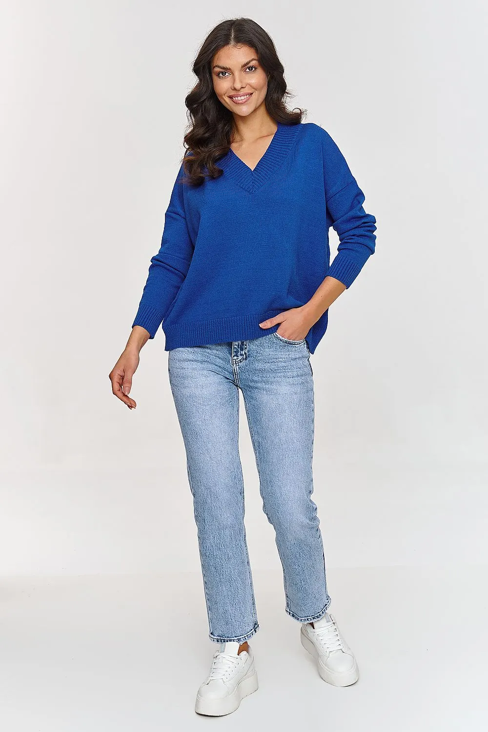 Elegant V-Neck Loose-Fit Sweater
