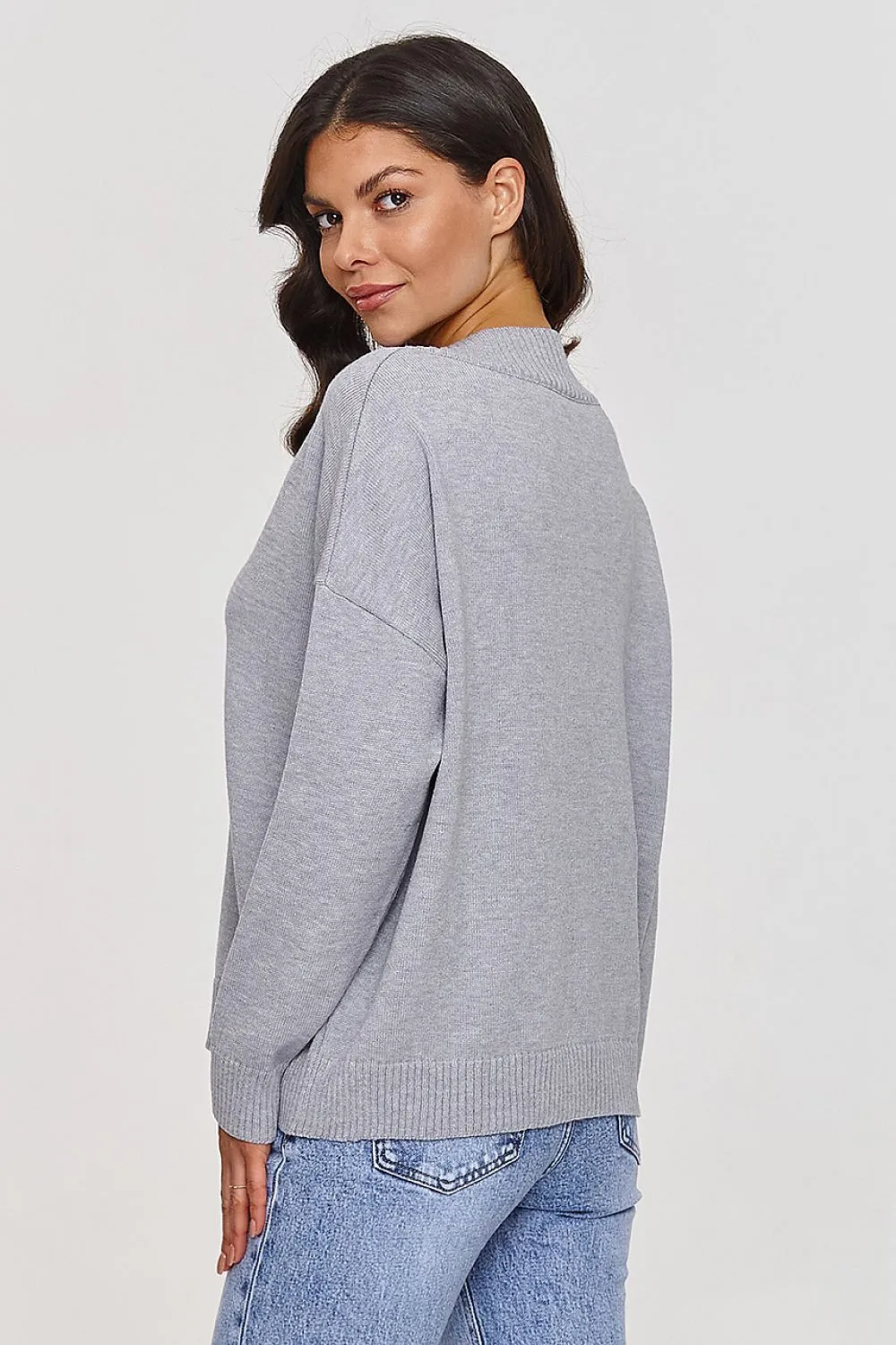Elegant V-Neck Loose-Fit Sweater