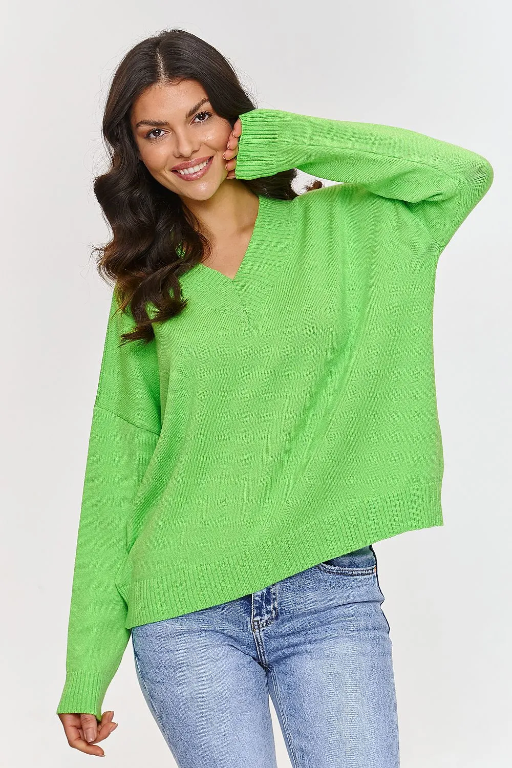 Elegant V-Neck Loose-Fit Sweater