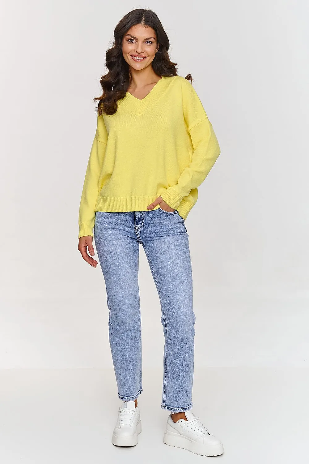 Elegant V-Neck Loose-Fit Sweater