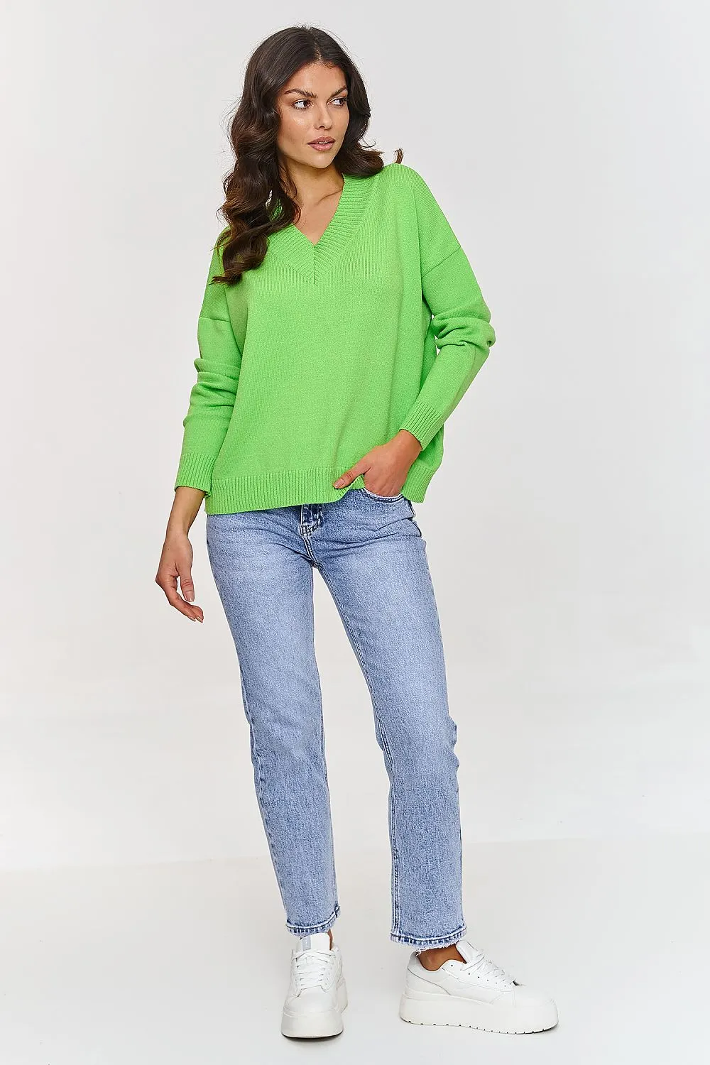 Elegant V-Neck Loose-Fit Sweater