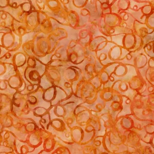 Elementals Coll: Geos 4 Batiks Tangerine - (2)