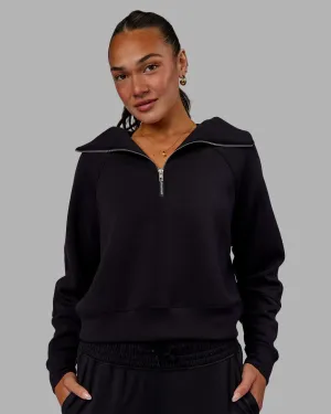 Elevate SoftTouch 1/2 Zip Sweater - Black-Black