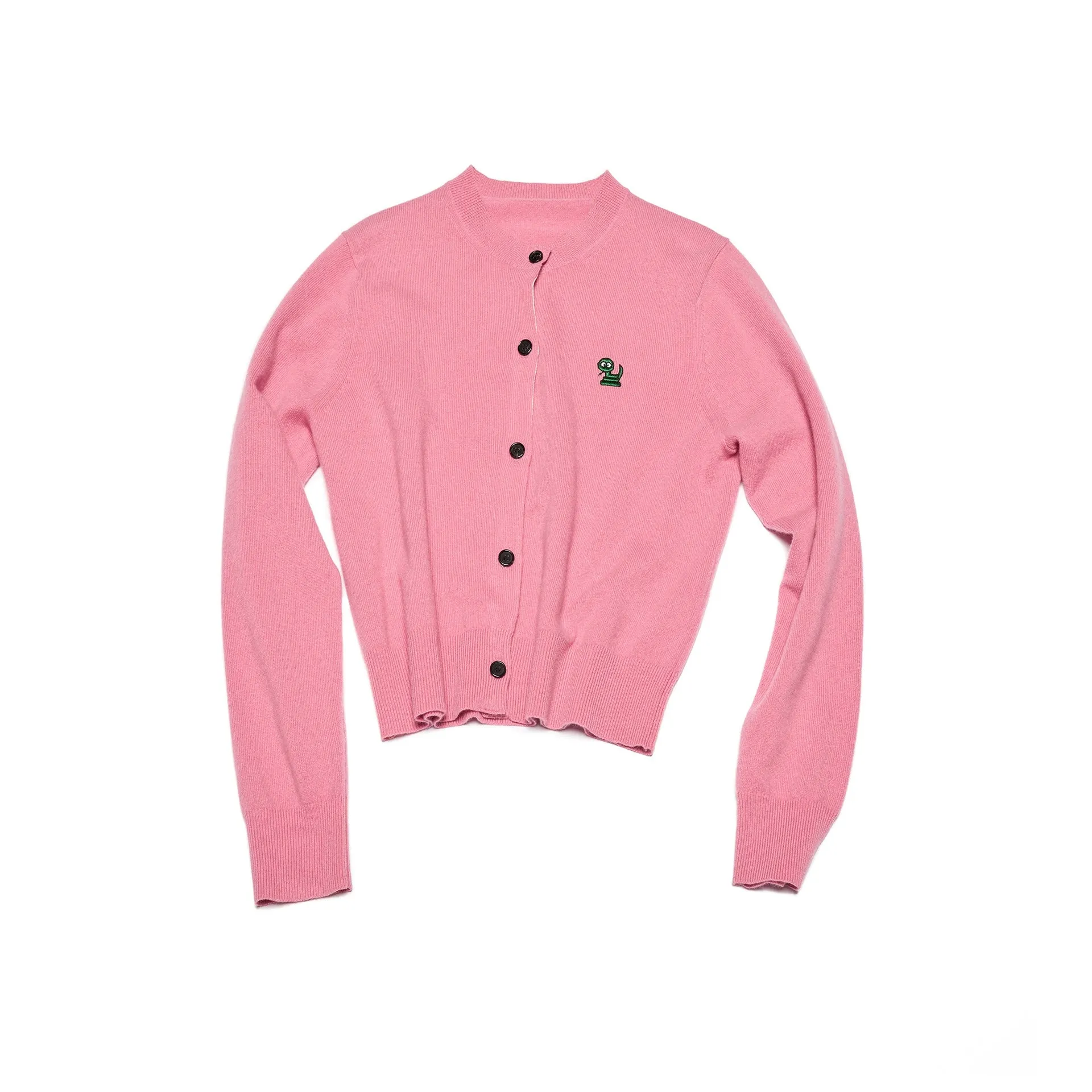 Embroidered Button-Up Cardigan