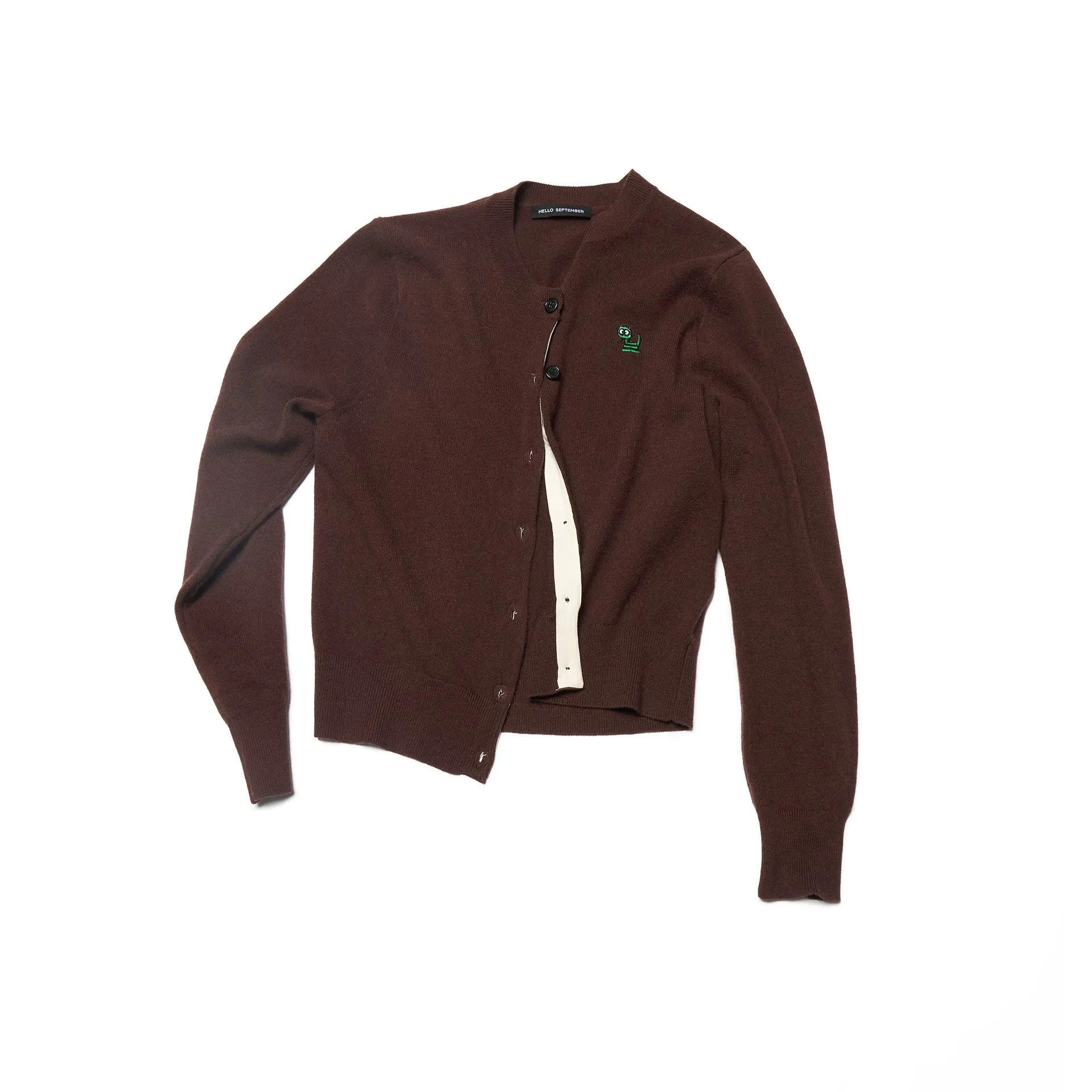 Embroidered Button-Up Cardigan