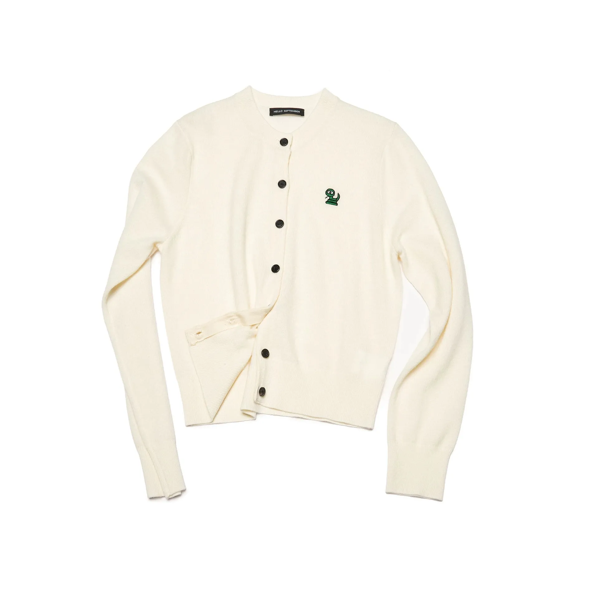 Embroidered Button-Up Cardigan