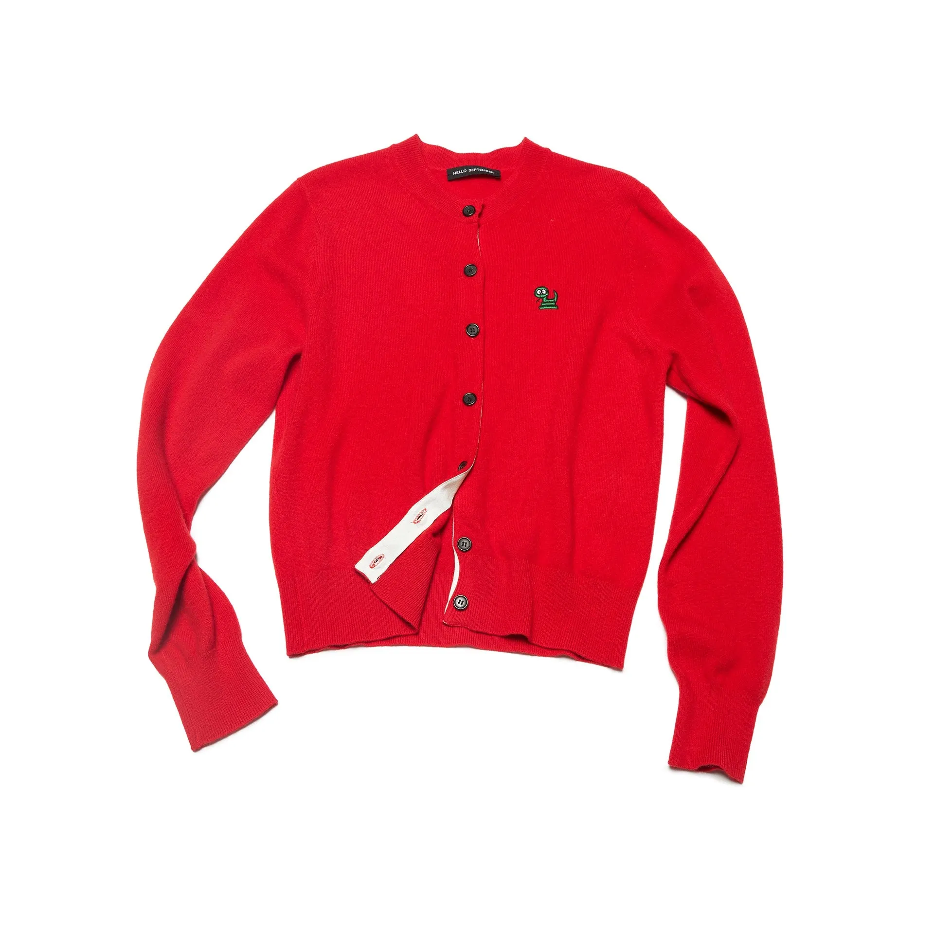 Embroidered Button-Up Cardigan