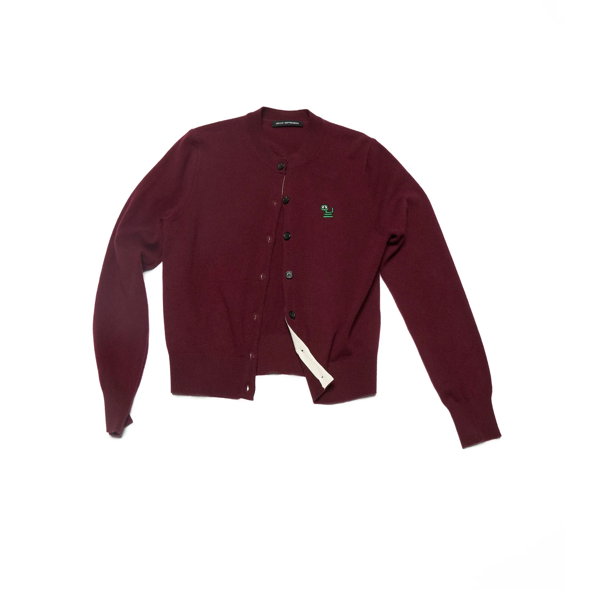 Embroidered Button-Up Cardigan