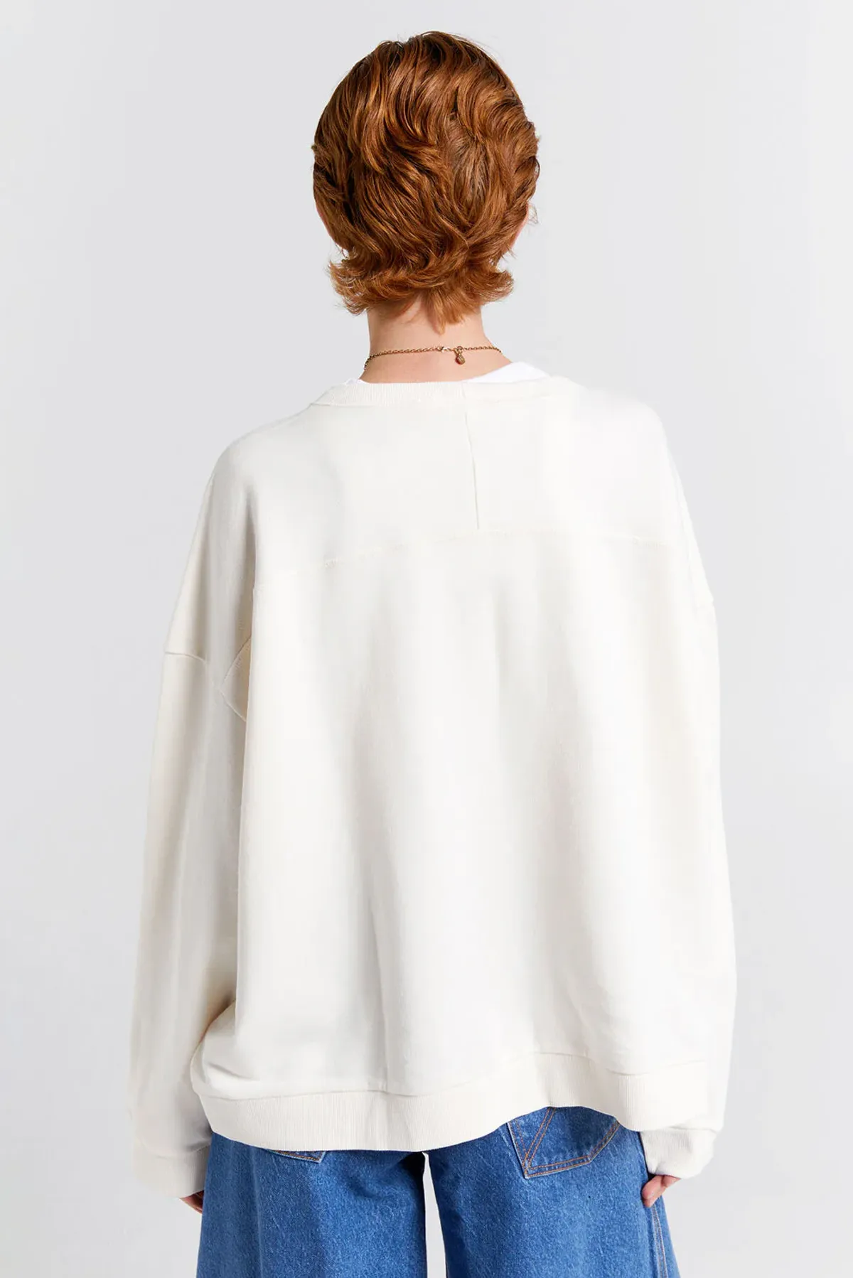 EMBROIDERED RUNAWAY GIRL ORGANIC CREWNECK SWEATSHIRT