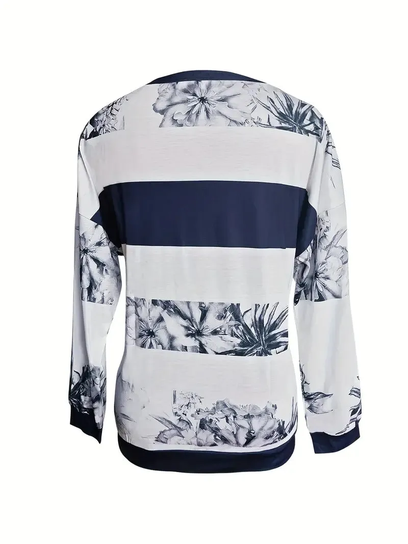 Emily – color block t-shirt with floral print