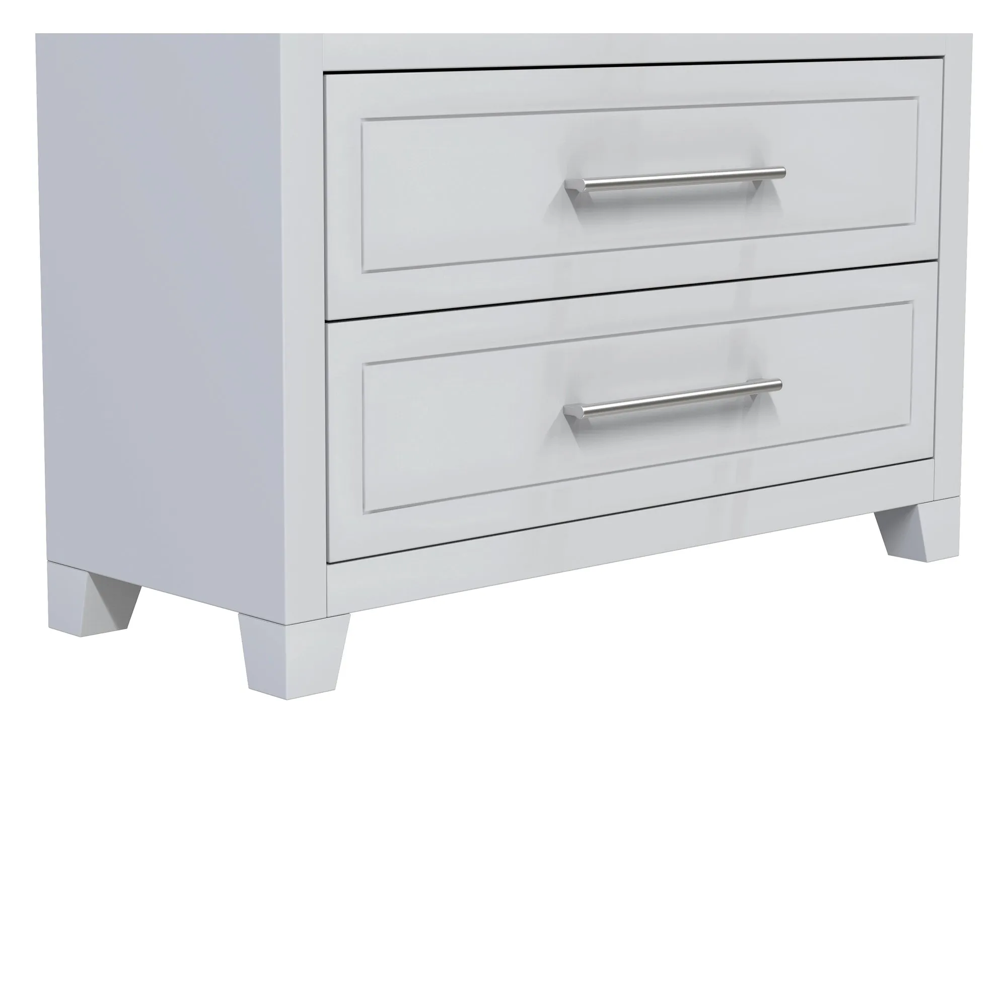 emma armoire storage organizer - shelves with 2 drawers home decor, light grey