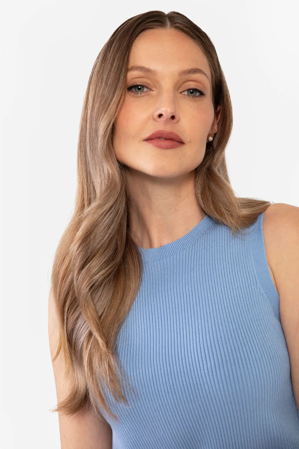 EMMA RIBBED CROP TANK - CHARCOAL HEATHER GREY