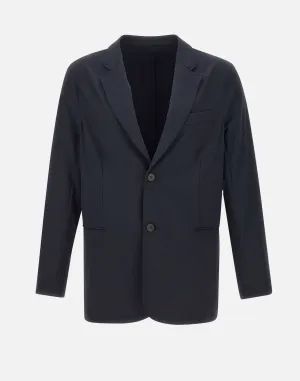 Emporio armani stretch crepe blazer i blått