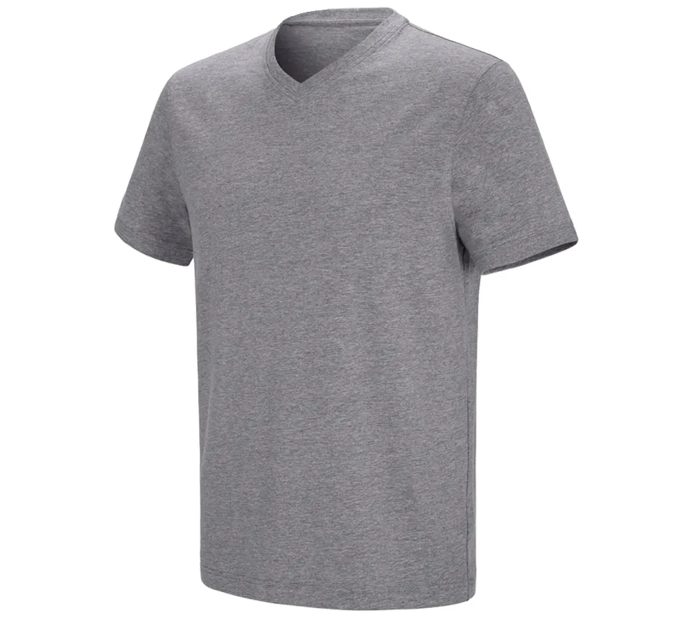 e.s. kratka majica cotton stretch z V-izrezom