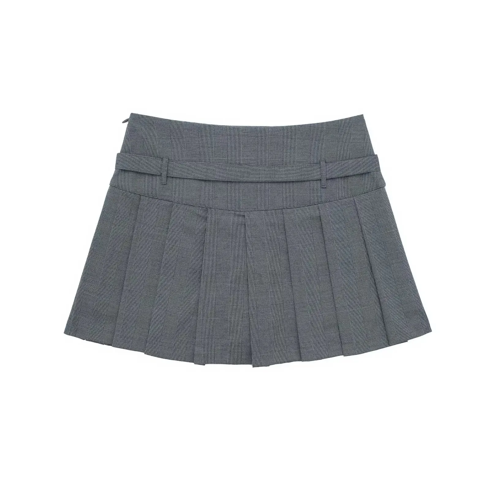Female Fashion Textured Wild Folds Skirt Sweetwear Skirt Women High Waist Trend With Belt Tight Mini Skirt Y2k