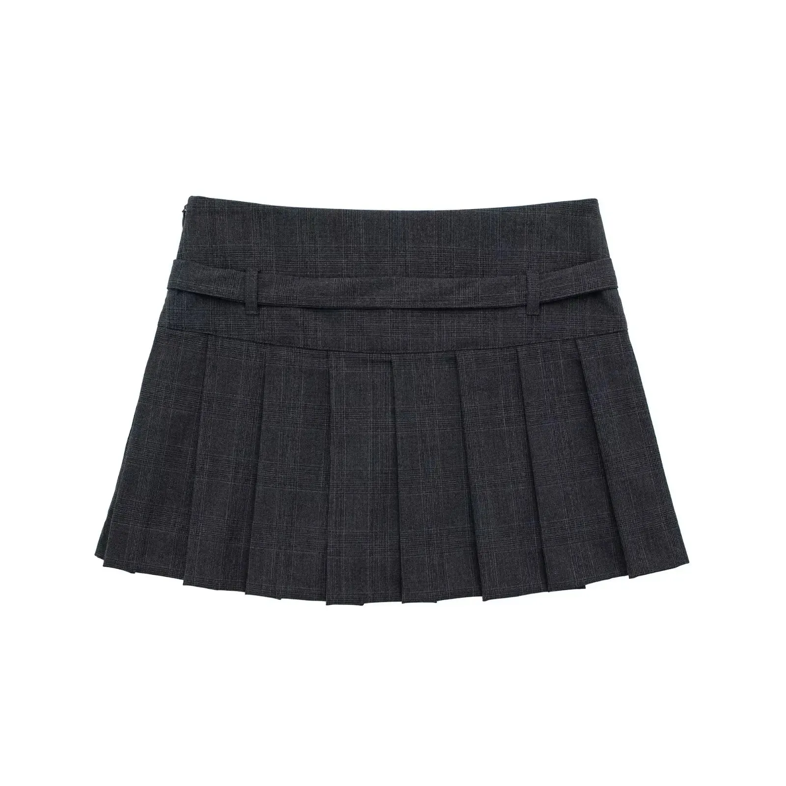 Female Fashion Textured Wild Folds Skirt Sweetwear Skirt Women High Waist Trend With Belt Tight Mini Skirt Y2k