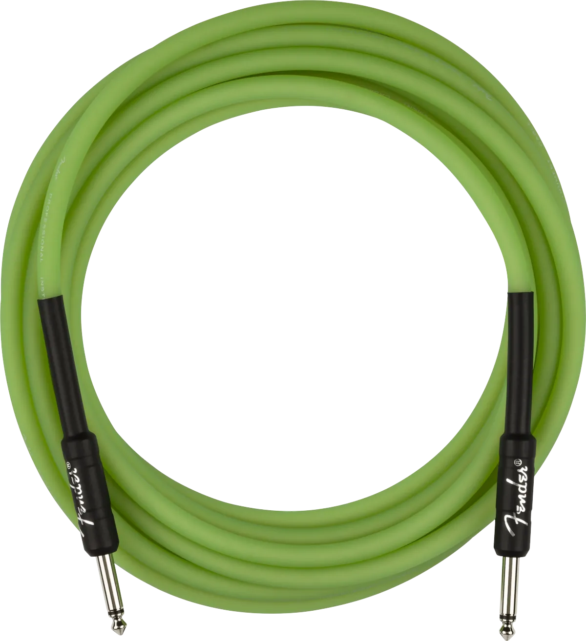 Fender Professional Glow in the Dark Cable, Green, 18.6'