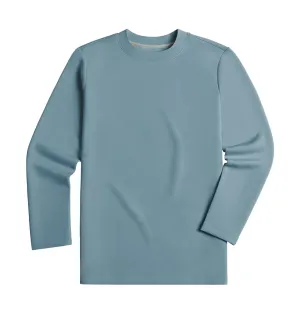 Fioboc T-Shirts Long Sleeve Polo Shirts for Men Modal Blend Heavy Cotton T Shirts Long Sleeve Tee Slate_Blue 4XL