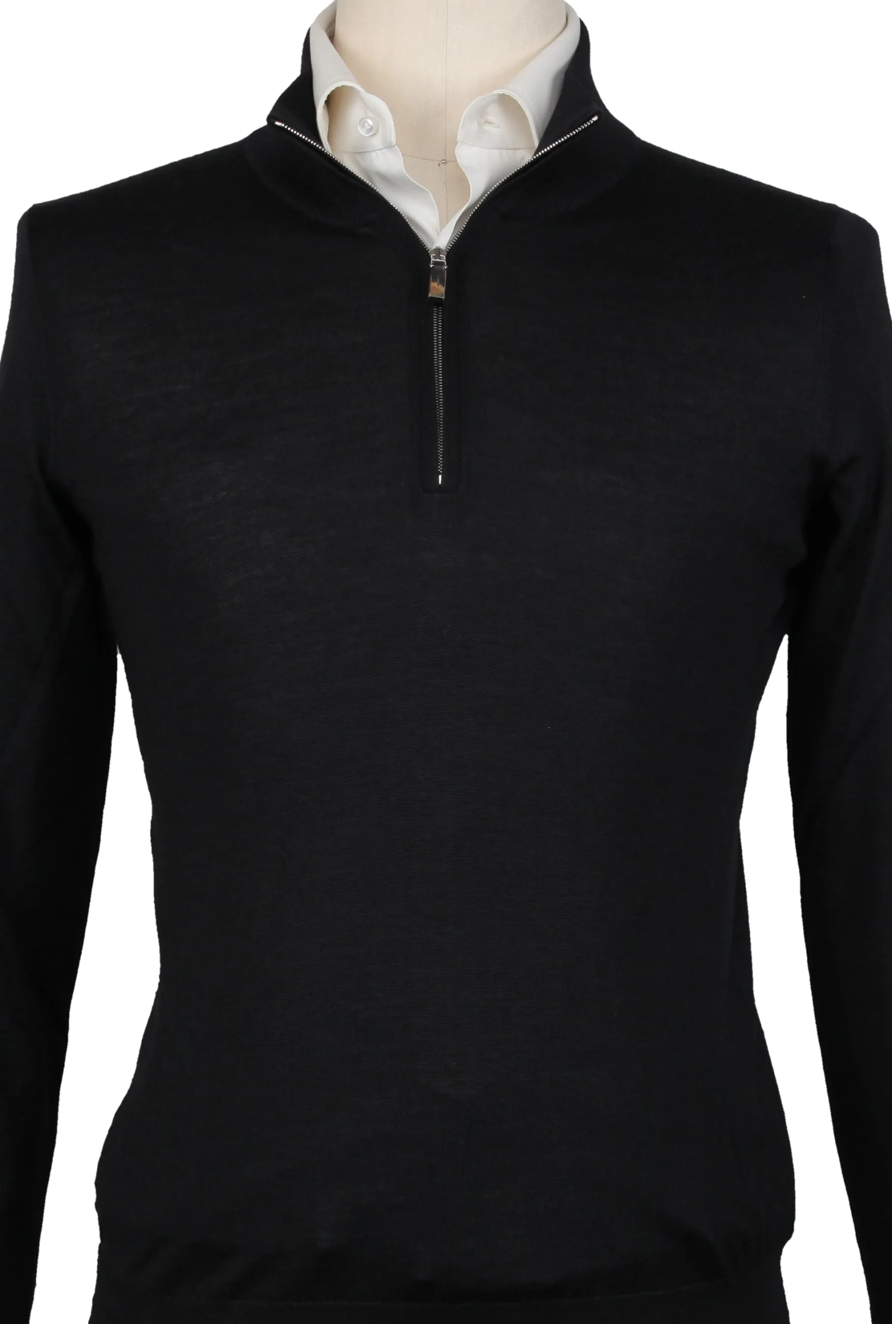 Fiori Di Lusso Black 1/4 Zip Sweater