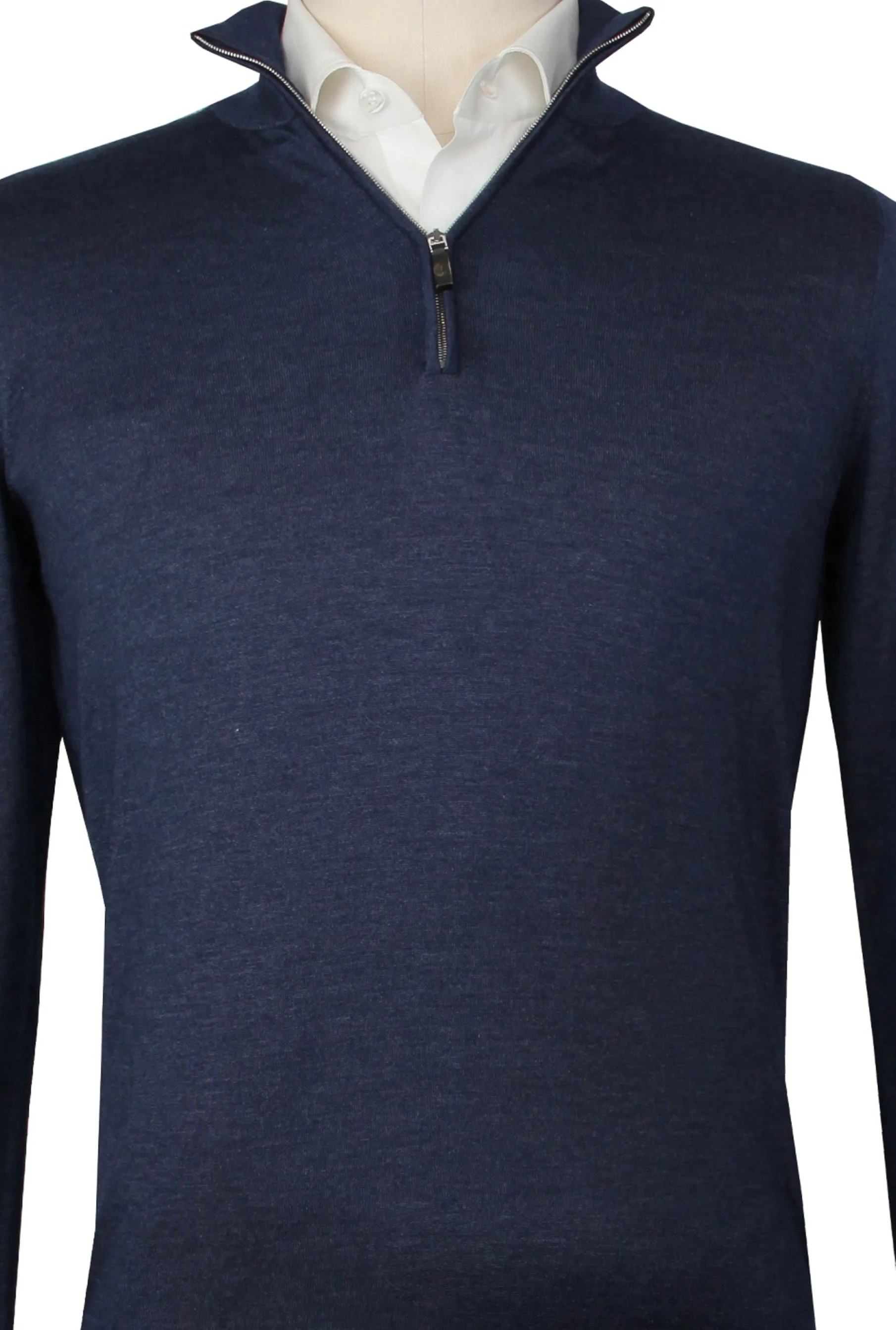 Fiori Di Lusso Blue 1/4 Zip Sweater