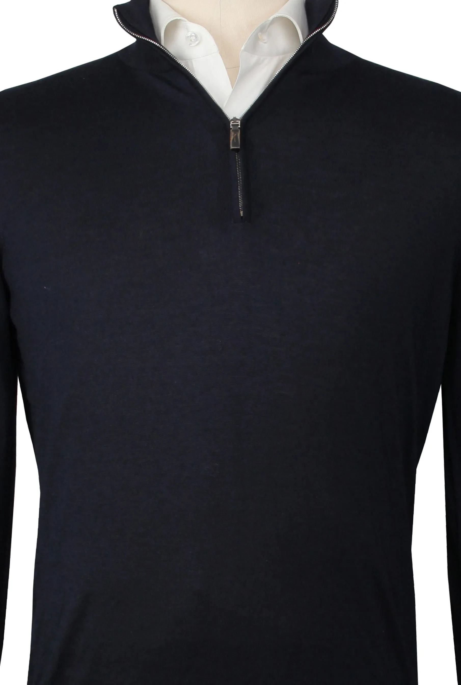 Fiori Di Lusso Midnight Navy Blue 1/4 Zip Sweater