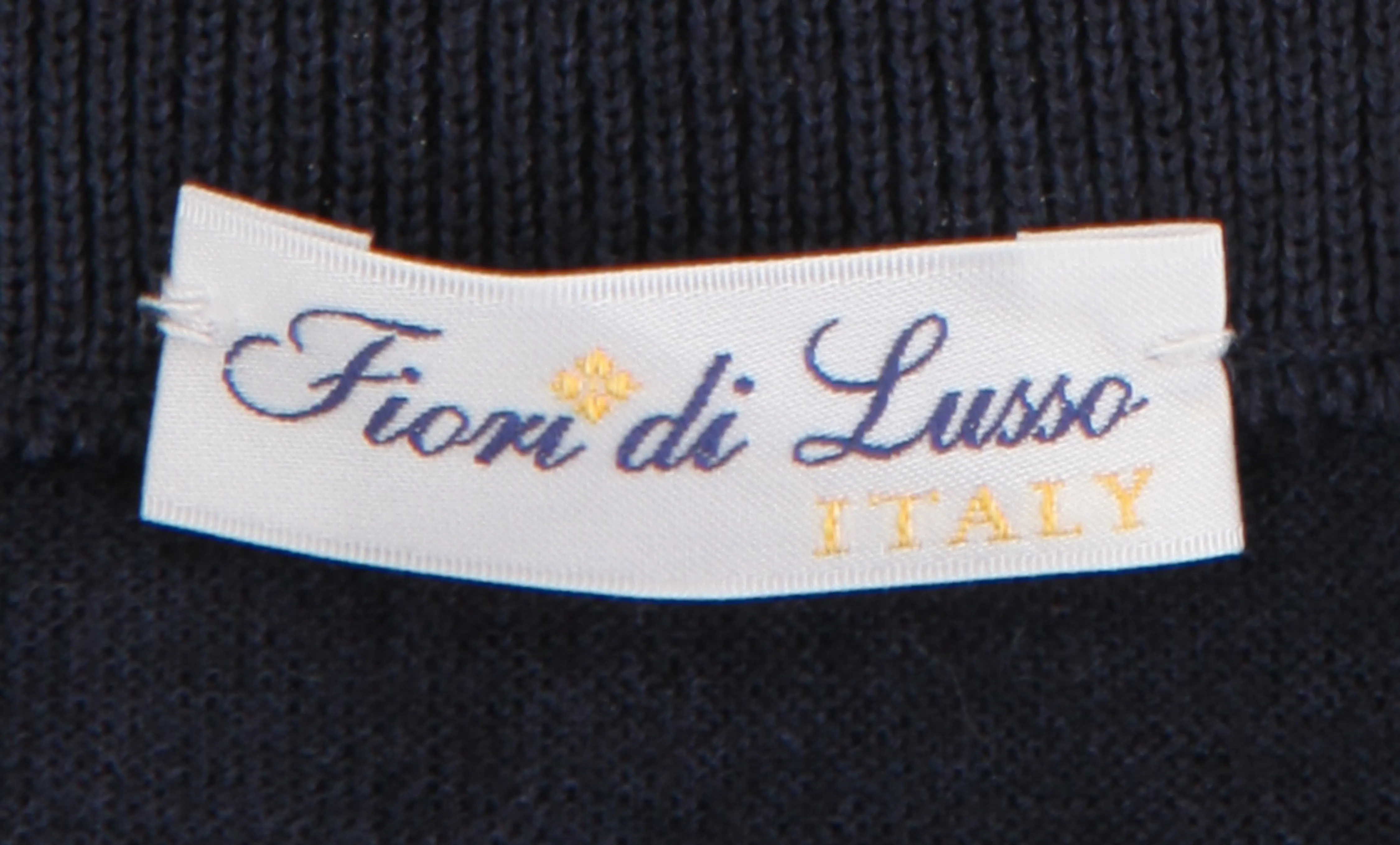 Fiori Di Lusso Midnight Navy Blue 1/4 Zip Sweater