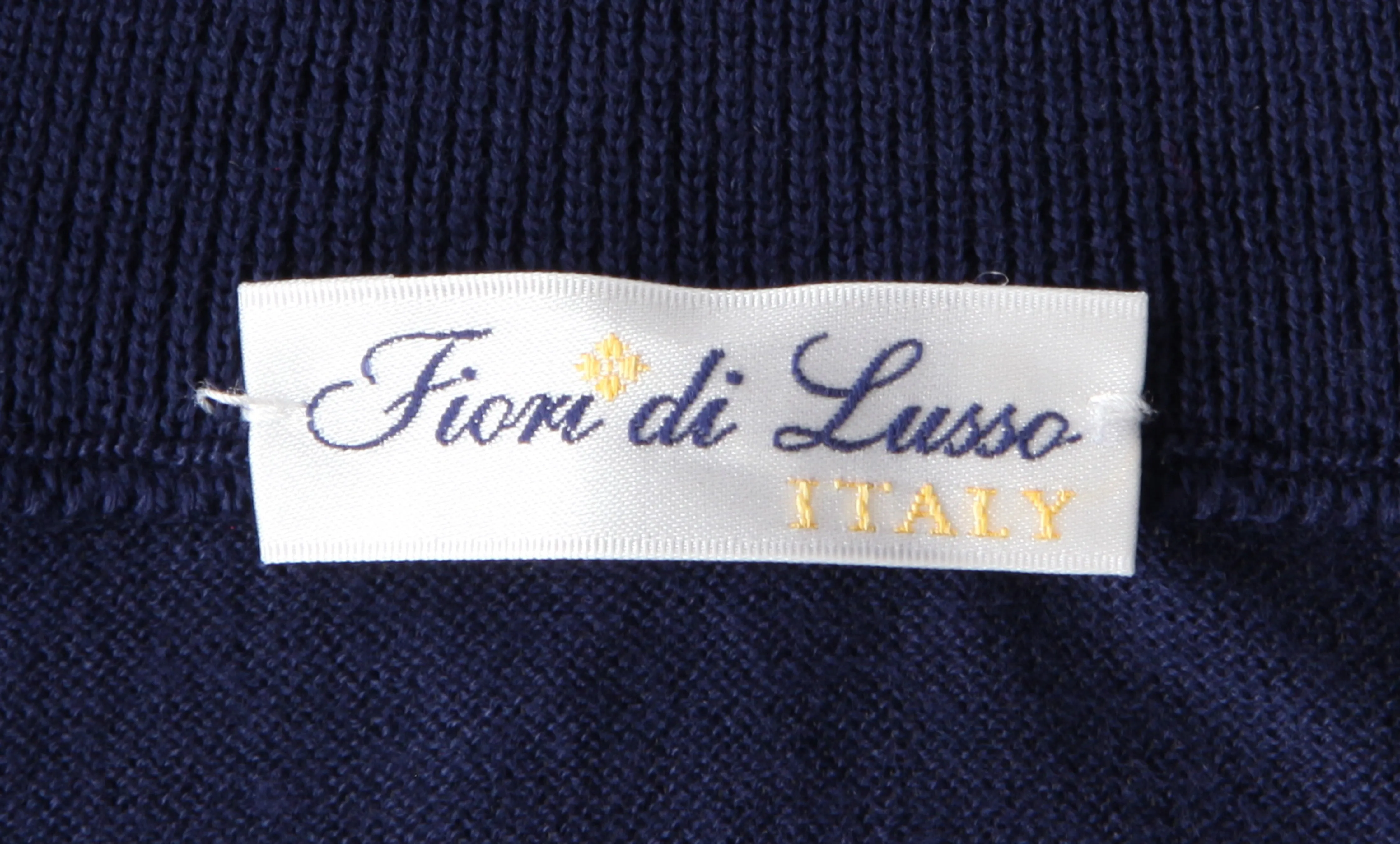 Fiori Di Lusso Navy Blue Funnel Sweater